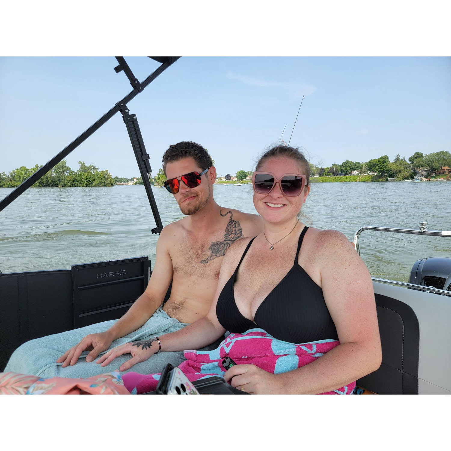 First boating adventure — Belleville Lake • August 2, 2025 • With my brother Derik and his wife Kendra