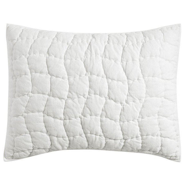 Cozy Cloud Handcrafted Quilted Sham, White, Standard