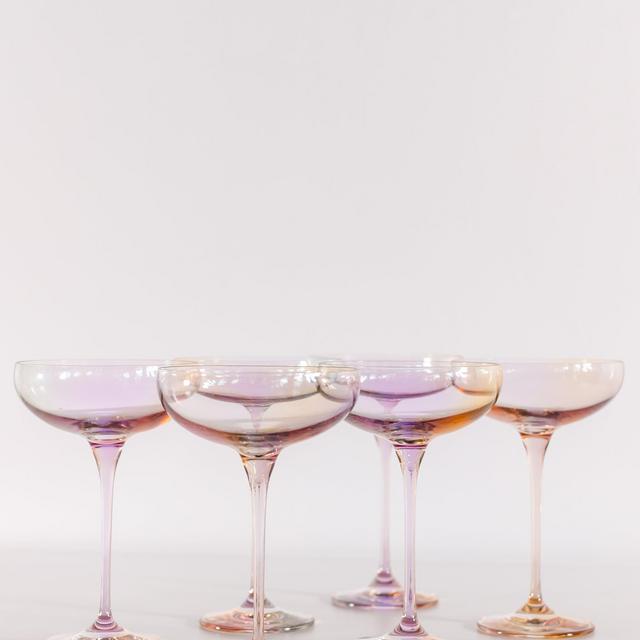 Estelle Colored Champagne Coupe Stemware - Set of 6 {Iridescent}