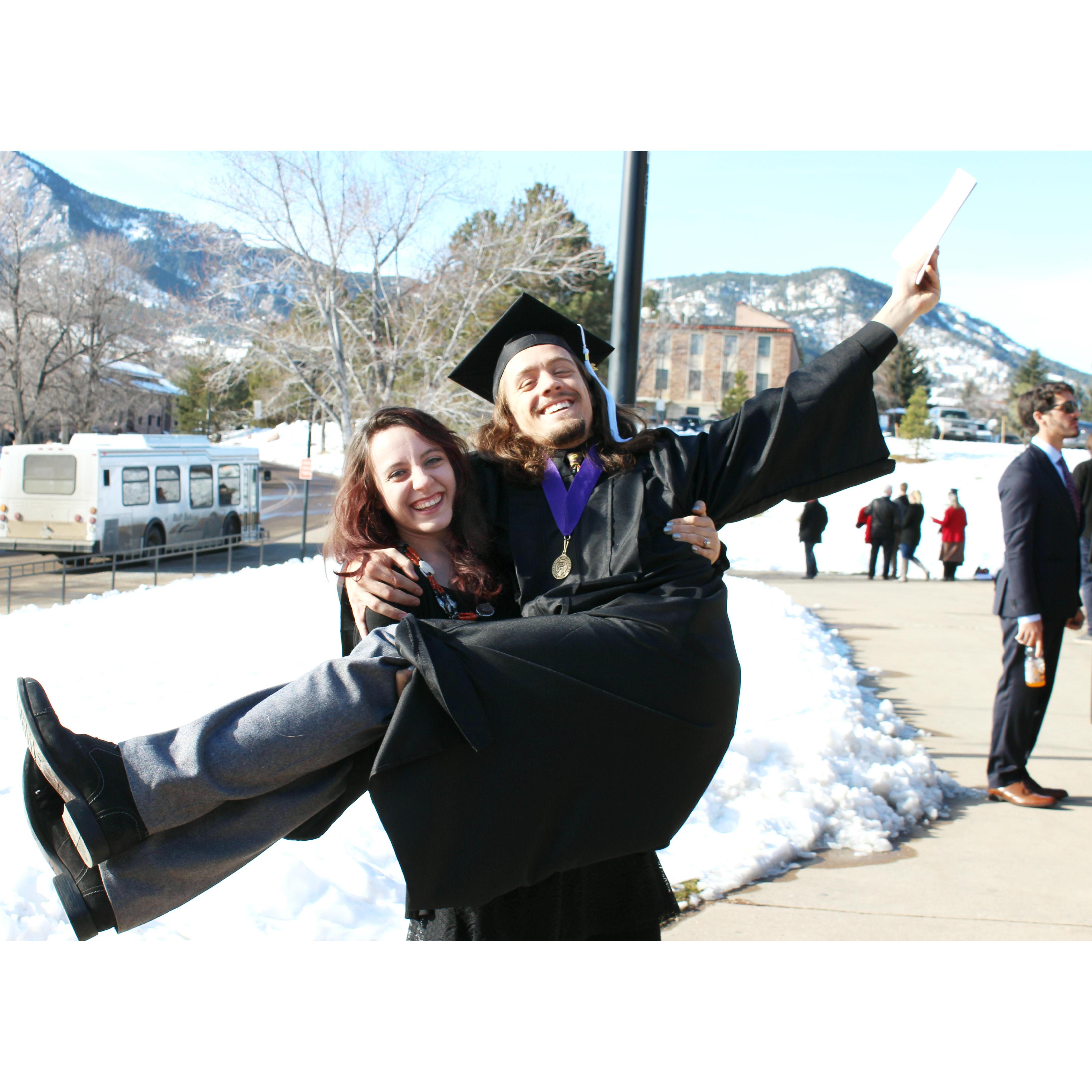 Ethan graduates from CU Boulder with his Bachelor's in Physics! Winter 2015