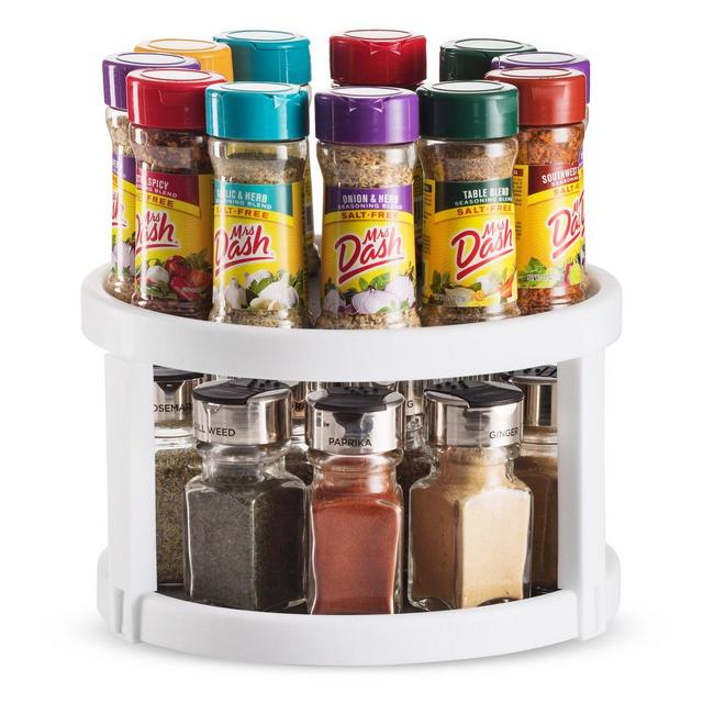 Double Lazy Susan Turntable 30 Jar Spice Rack