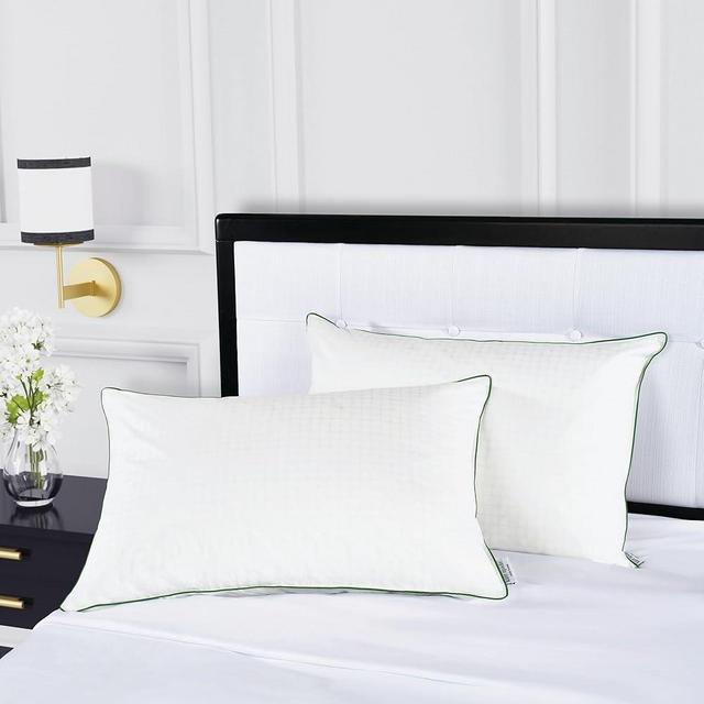 kate spade new york Noel Soft/Medium 20" x 36", Adjustable Down Alternative Pillow, 300 Thread Count Cotton Cover, Best for Back or Stomach Sleepers, King, White