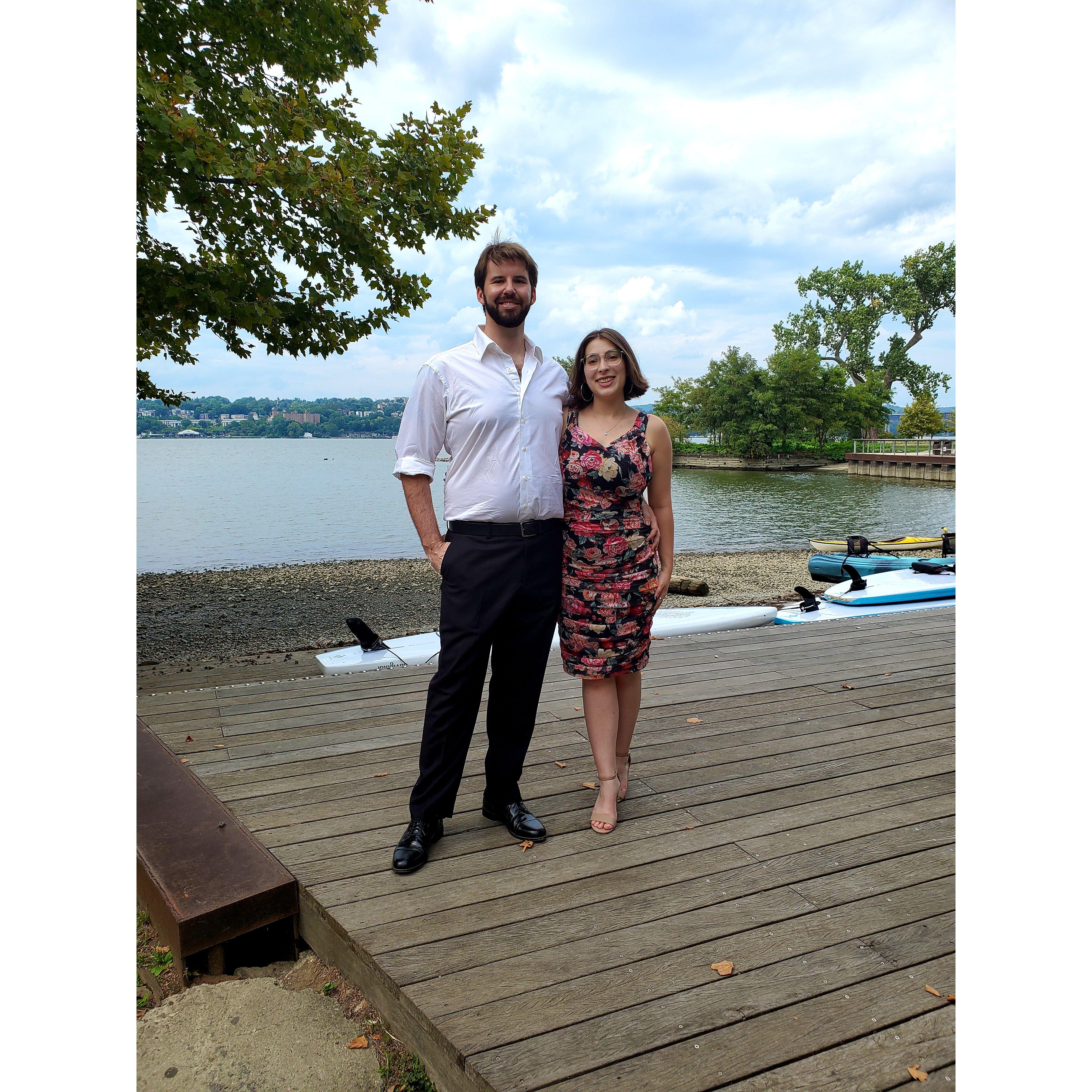 All dressed up for Todd's sister's wedding in New York