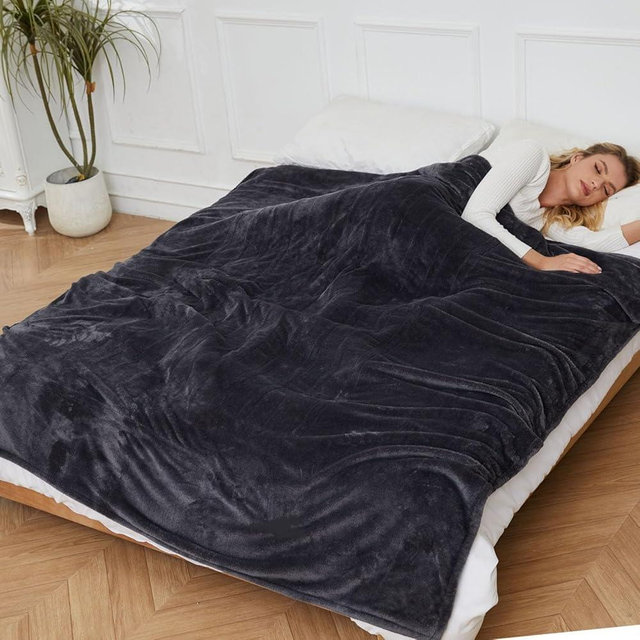 Full Size Heated Electric Blanket, Heating Blanket 72" x 84" with 10 Hours Auto Off and 4 Heating Levels, Fast Heating, Machine Washable, ETL Certification,Black