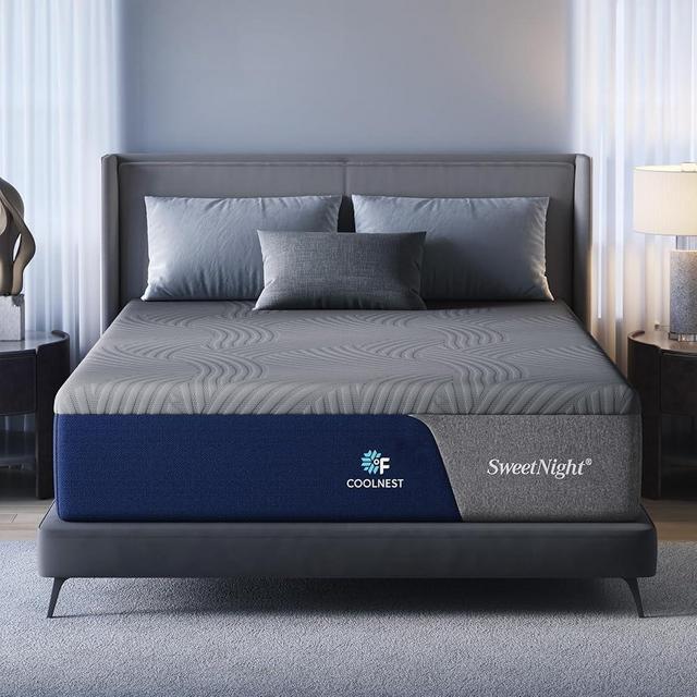Sweetnight CoolNest Queen Mattress, 14 inch Cooling Queen Size Memory Foam Mattress for Cool Night Sleep, 5-Zone Ergo Support for Pressure Relief, Medium, CertiPUR-US Certified