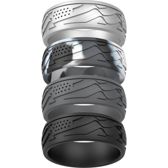 ThunderFit Silicone Wedding Rings for Men, Rubber Engagement Bands 9mm Wide 2mm Thick