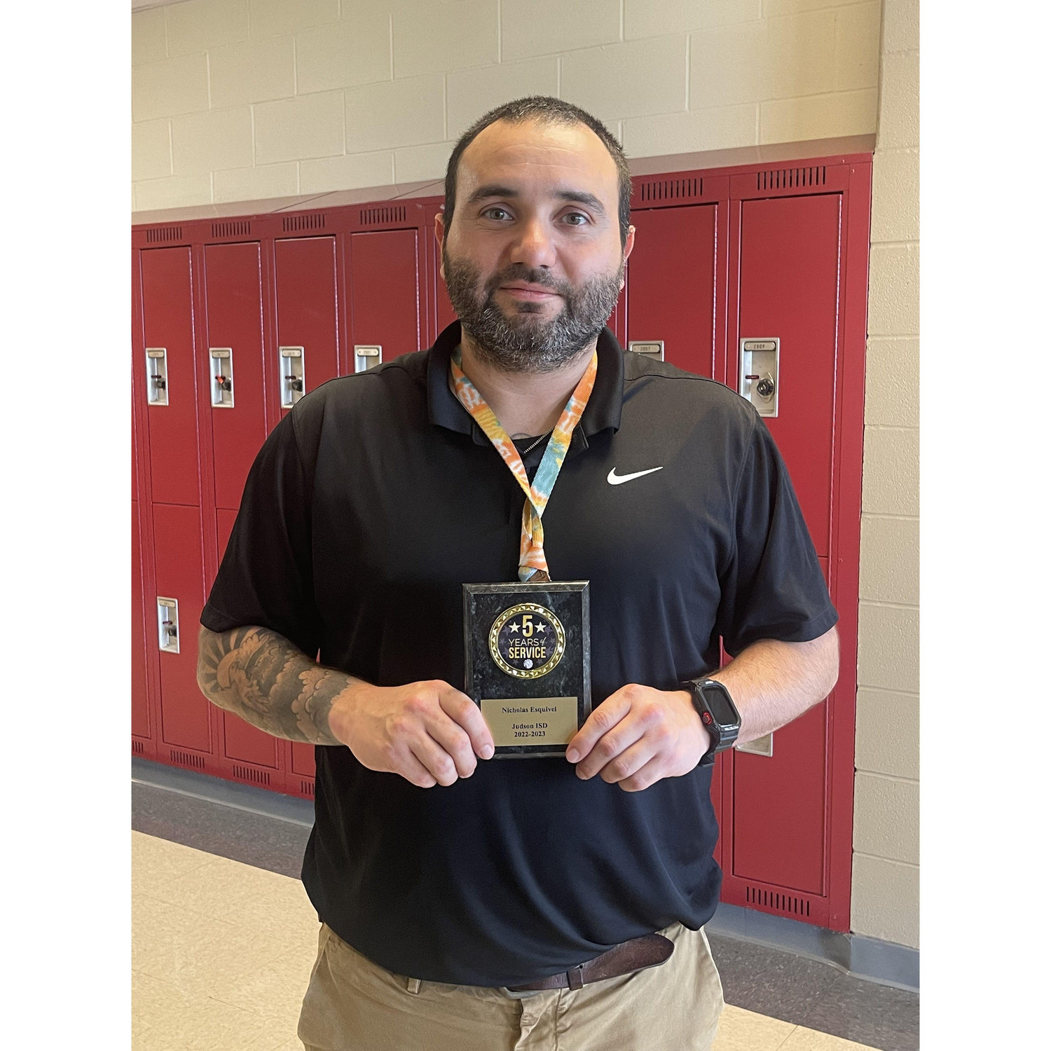 Nicos earned a plaque for being with the district we met at for 5 years. Meeting each other was the best prize though.