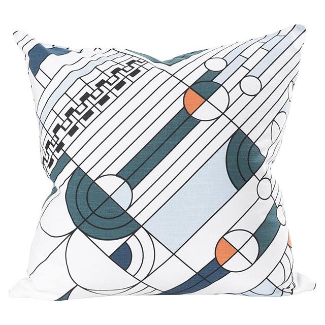 KAF Home Frank Lloyd Wright Printed Throw Pillow Cover 20 x 20-inch 100-Percent Cotton (Saguaro)
