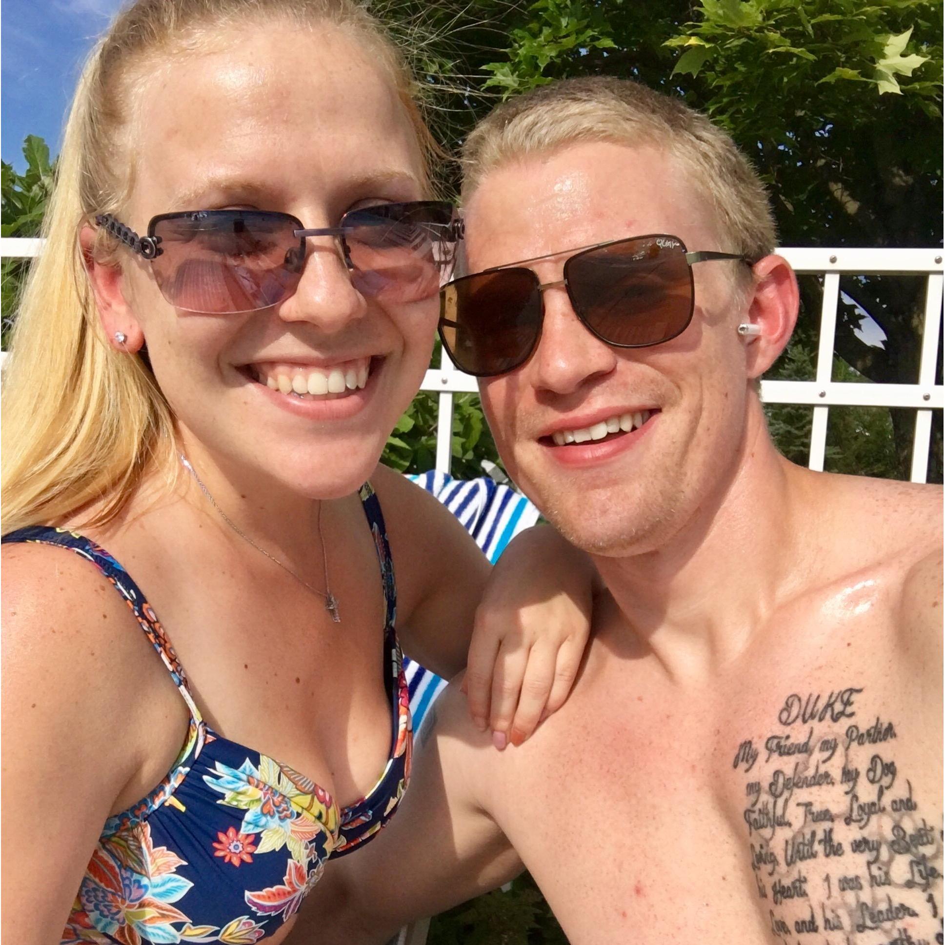 June 2019: Andrea & Luke spend one of their many lazy summer days at the Foxmore Pool. It would be two more months before Andrea found out that she had mono, and Luke took care of her the entire time.