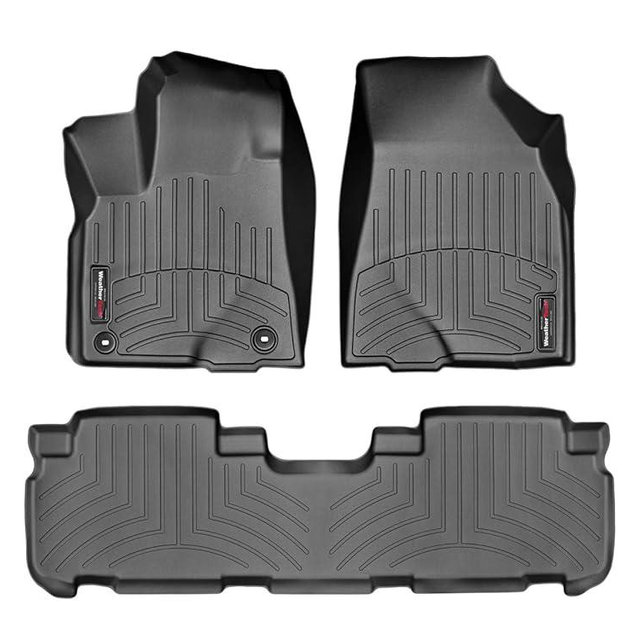 WeatherTech Custom Fit FloorLiners for Toyota Highlander, Highlander, Highlander - 1st & 2nd Row (44632-1-2), Black