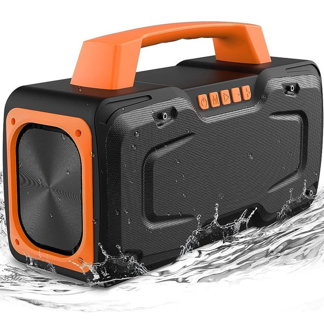 BUGANI Bluetooth Speakers, 80W Powerful Portable Wireless Speaker IPX7 Waterproof Speaker, Outdoor Loud Speaker with Handle 24H Playtime, Support Microphone AUX USB Suitable for Party, Pool, Singing