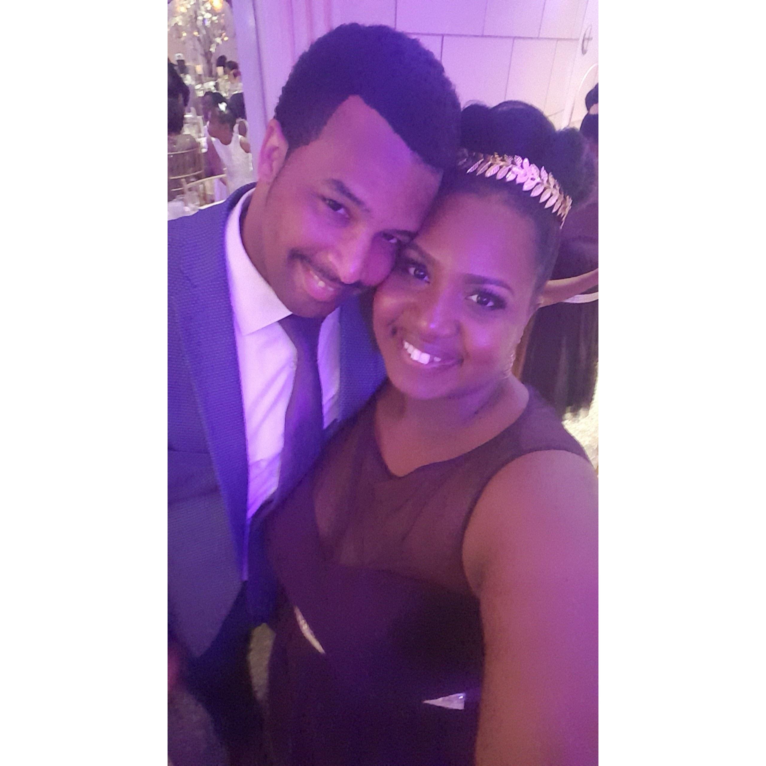 Celebrating at Brandi and Jelani's wedding