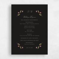 Black Wedding Program - Isolde Foil