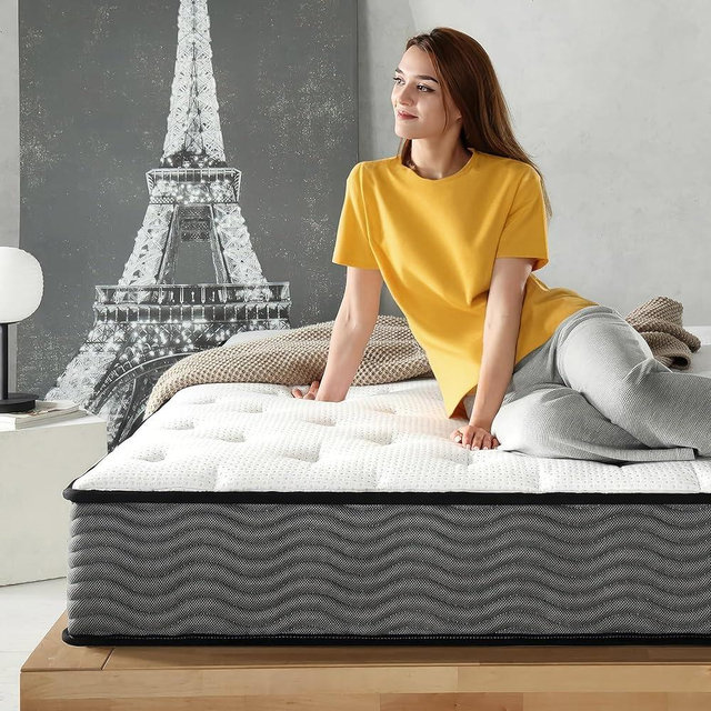 Zinus 10 Inch True Support Hybrid Mattress [New Version], Queen, Fiberglass Free, Medium Feel, Motion Isolation, Certified Safe Foams & Fabric, Mattress in A Box