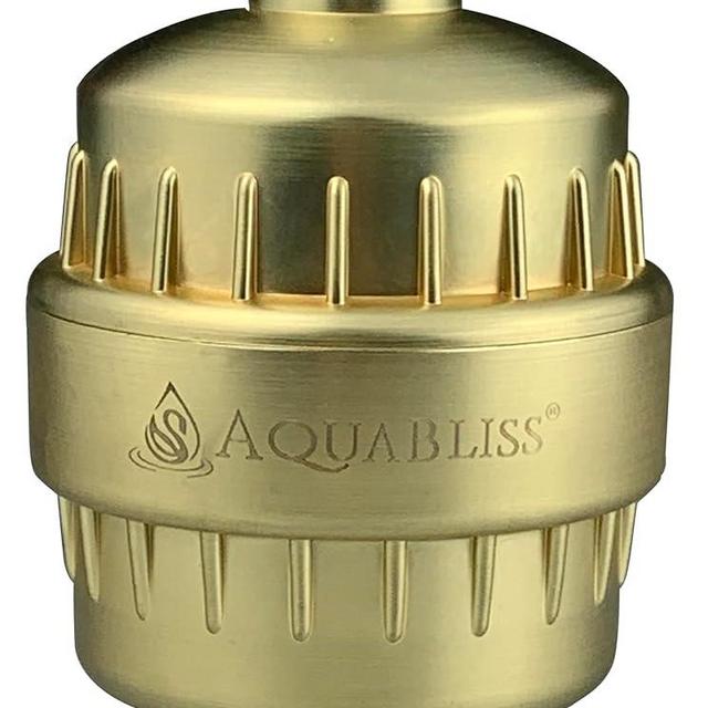 AquaBliss High Output Revitalizing Shower Filter - Reduces Dry Itchy Skin, Dandruff, Eczema, and Dramatically Improves The Condition of Your Skin, Hair and Nails - Matte Gold (SF100-GD)
