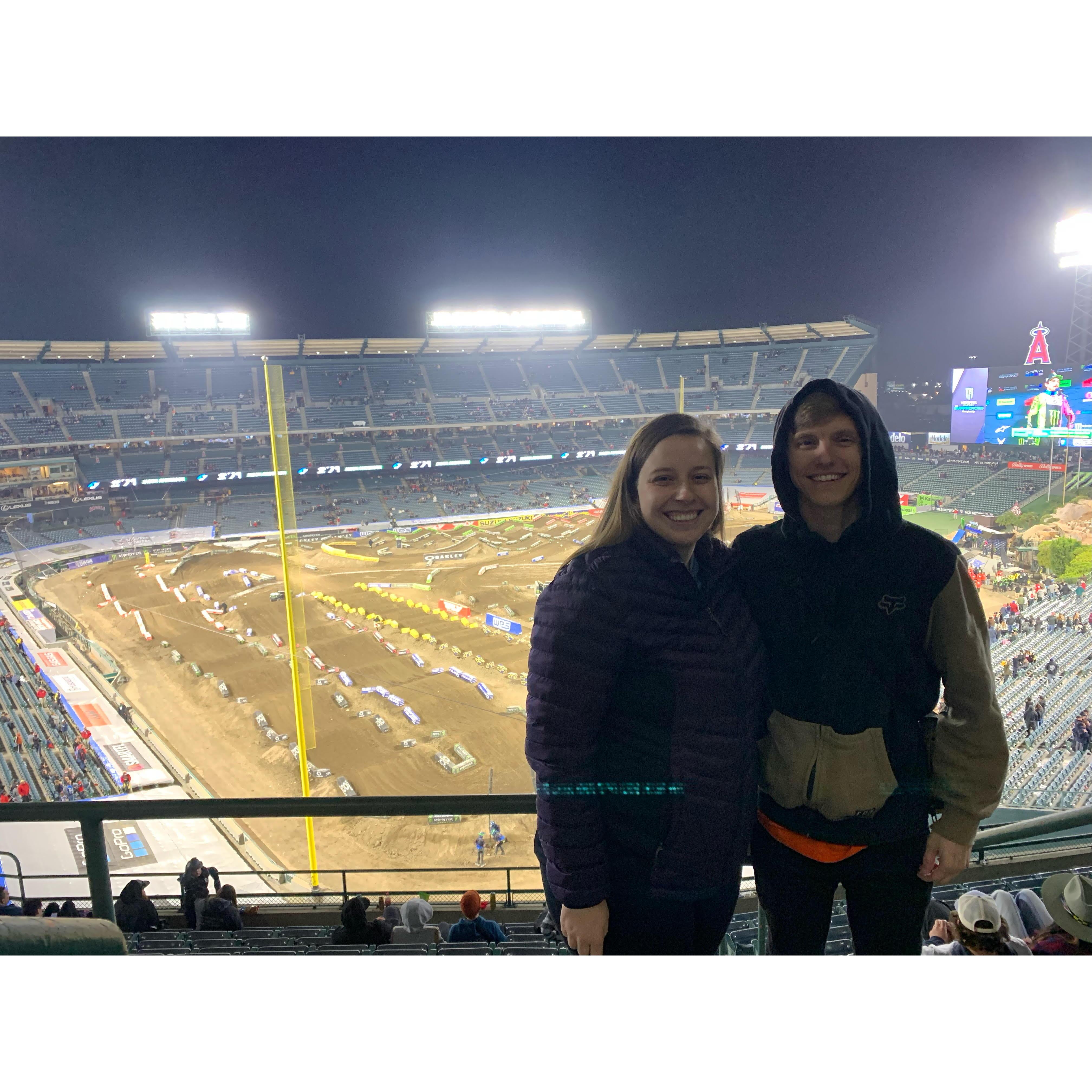 Enjoying one of Tyler's hobbies, SuperCross
