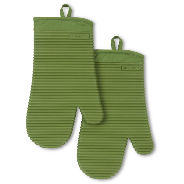 Ribbed Soft Silicone Oven Mitt Set 2-Pack