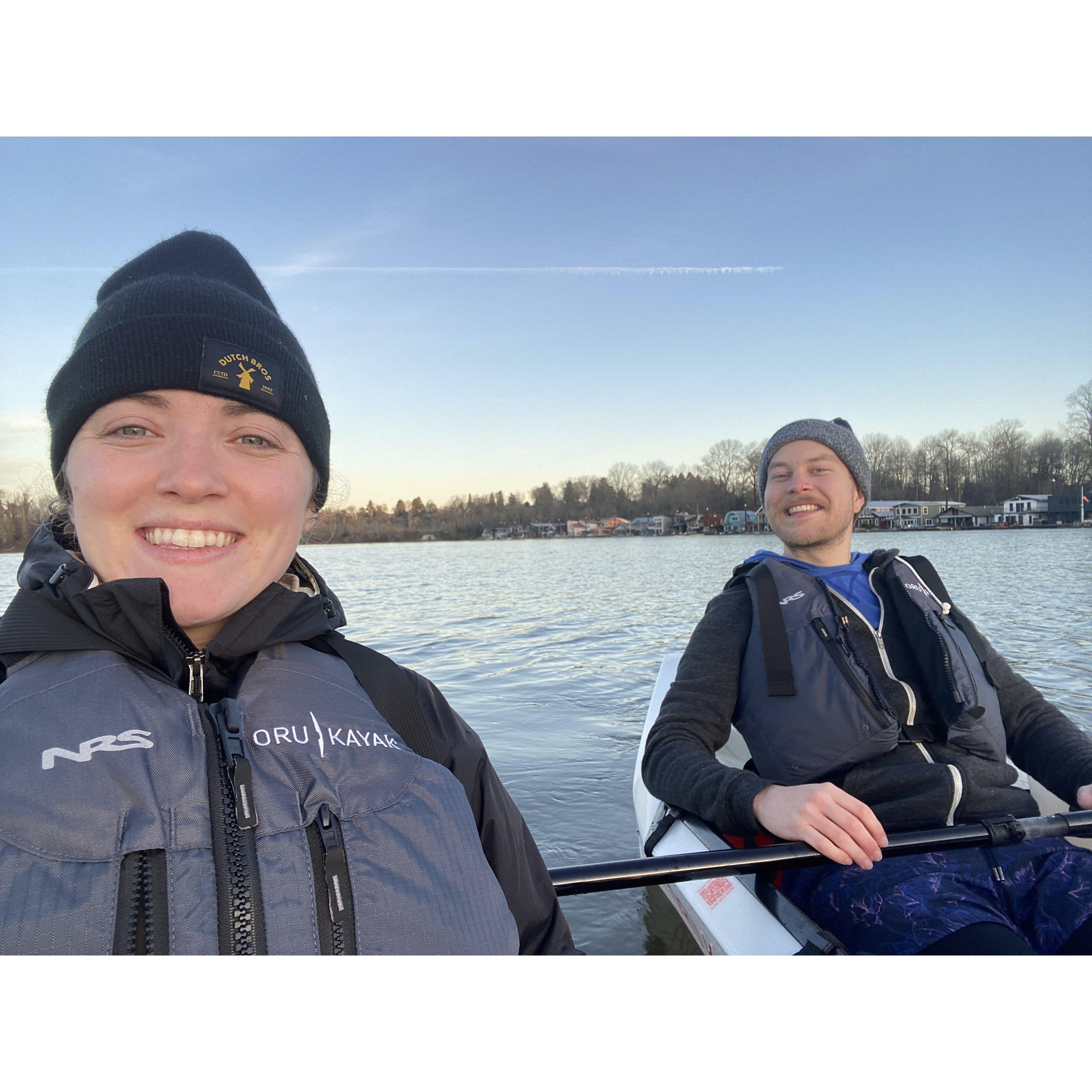 Kayaking in the Willamette River - December 2023