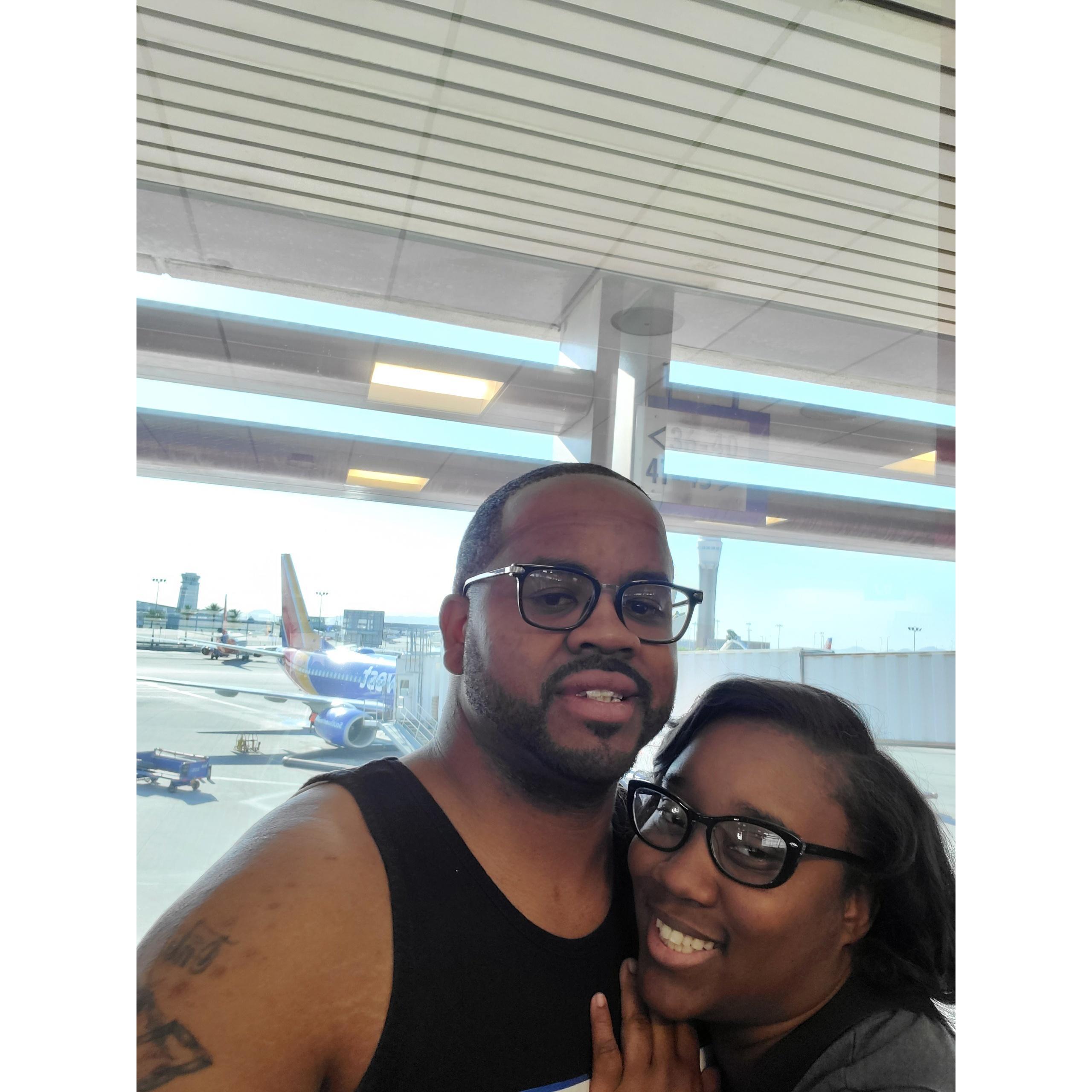 Our first air plane trip to Texas together