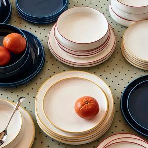 Dansk Kant Dinnerware, Porcelain Dishes | Set of 4 (in red)