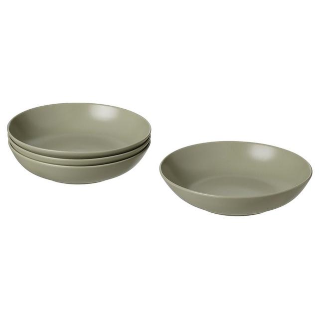 FÄRGKLAR Deep plate/bowl, matte green, 9 "