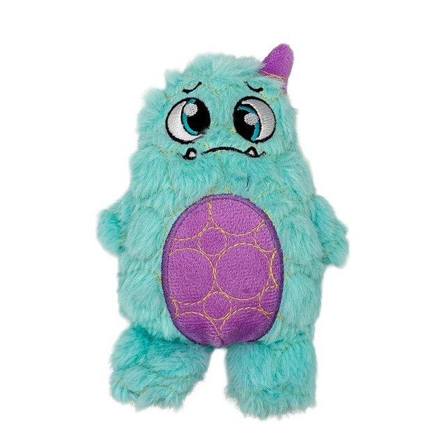 Bite Force - Durable & Strong Dog Toy Light Blue Monster with Squeaker, Kevlar-Reinforced for Aggressive Chewers.