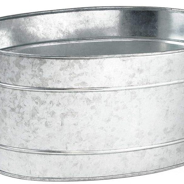 Tablecraft Galvanised Steel Oval Beverage Tub 21ltr | Party Tub, Drinks Pail, Beer Bottle Cooler