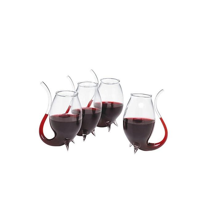 Oenophilia Porto Sippers, Hand-Blown, 2.75 ounce, 3.5"H x 1.75"W x 3"D, Very Small, Hand Wash Only - Set of 4