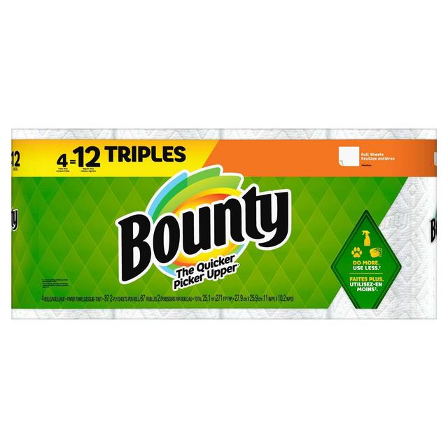 Bounty Full Sheet Paper Towels - 4 Triple Rolls