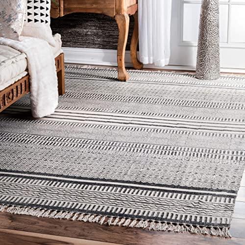 nuLOOM Raina Flatweave Area Rug, 8' 6" x 11' 6", Grey