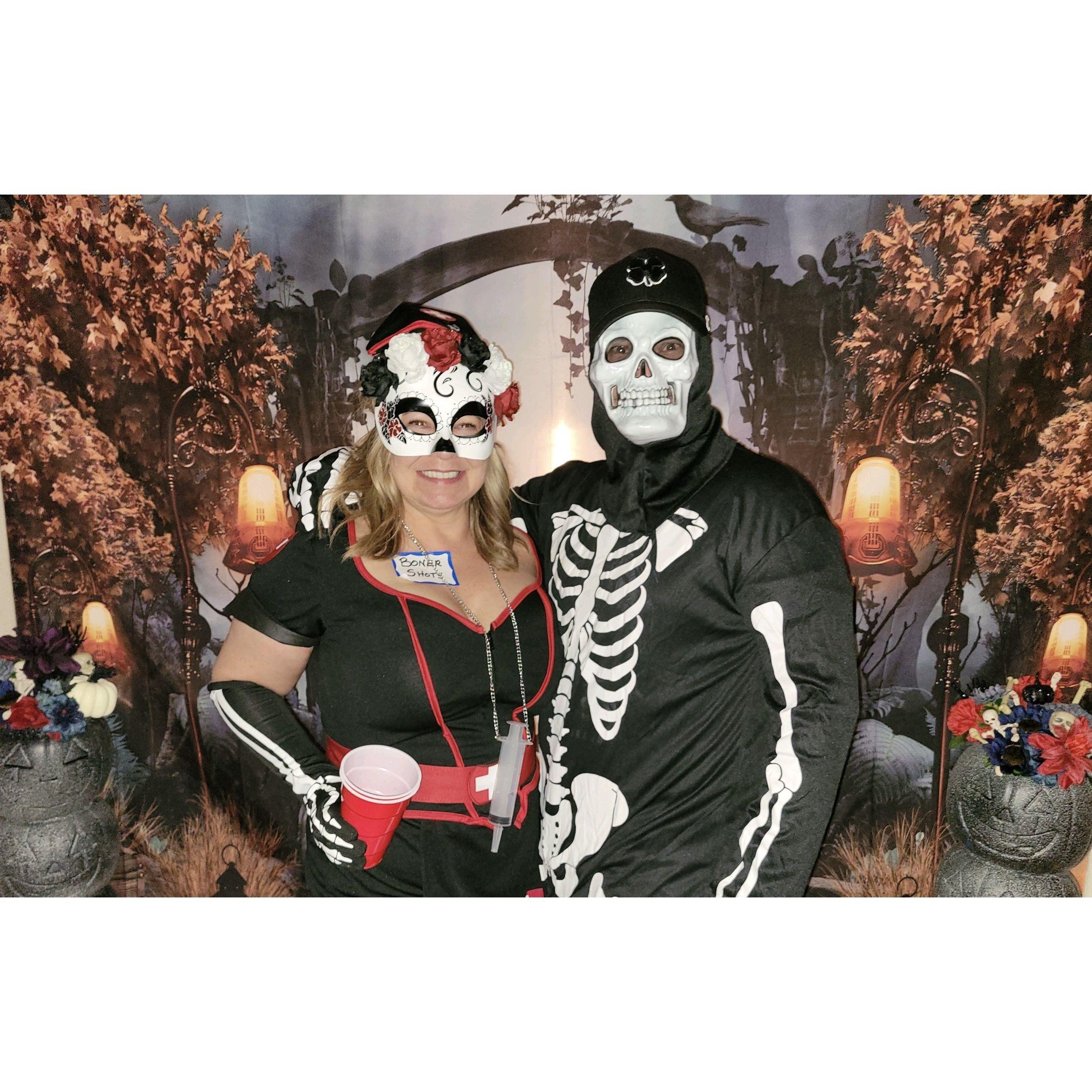 On track for the Most Creative award at this Halloween party