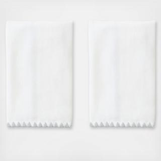 Shell Stitched Edge Powder Bath Towel, Set of 2