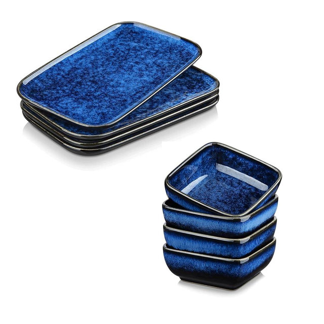 vancasso Stern Serving Platters Set of 4 Bundles 3.7 Inches Ceramic Soy Sauce Dish