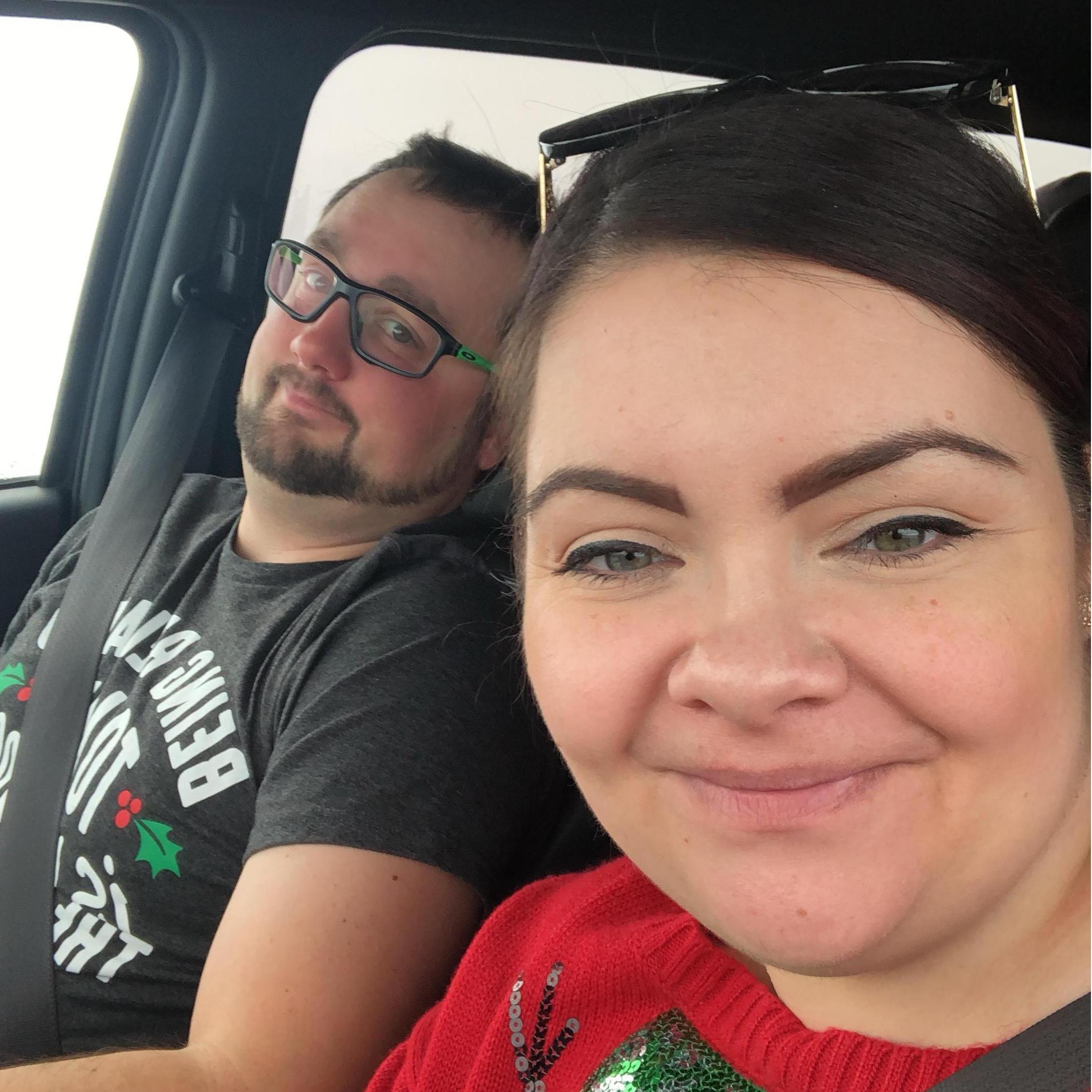 Just after we got engaged on the road to the farm.