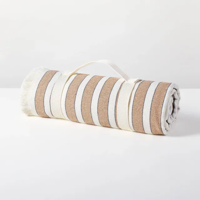 Striped Picnic Blanket Toffee/Sour Cream - Hearth & Hand™ with Magnolia