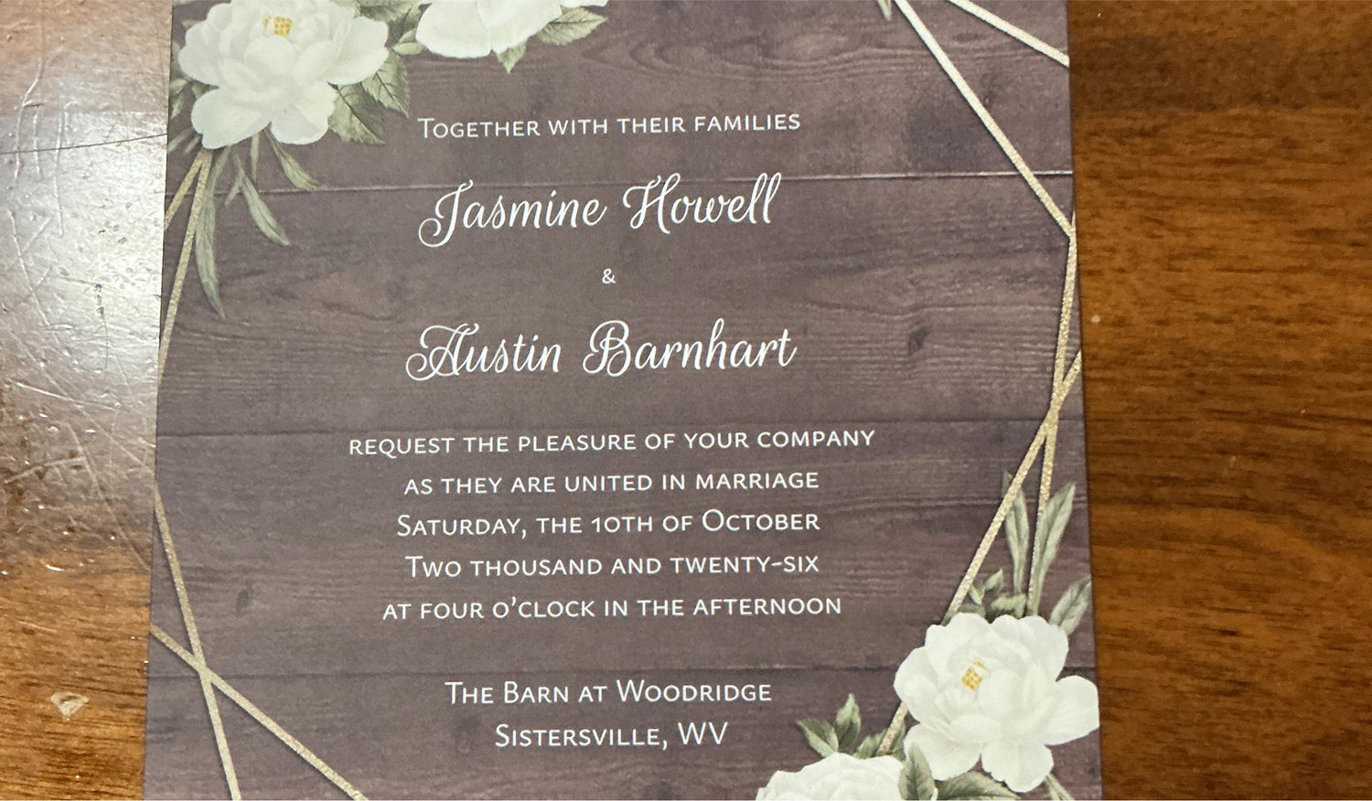 The Wedding Website of Jasmine Howell and Austin Barnhart