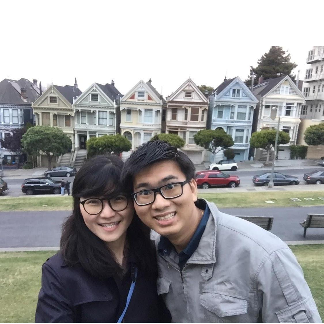 with Painted Ladies in San Francisco