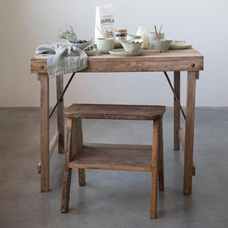 Reclaimed Wood & Tin Patch Square Folding Table