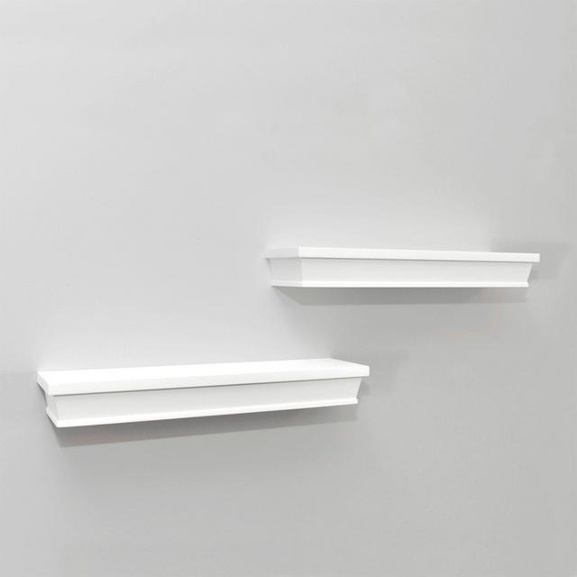 Wall Solutions 15-Inch Wood Ledges in White (Set of 2)