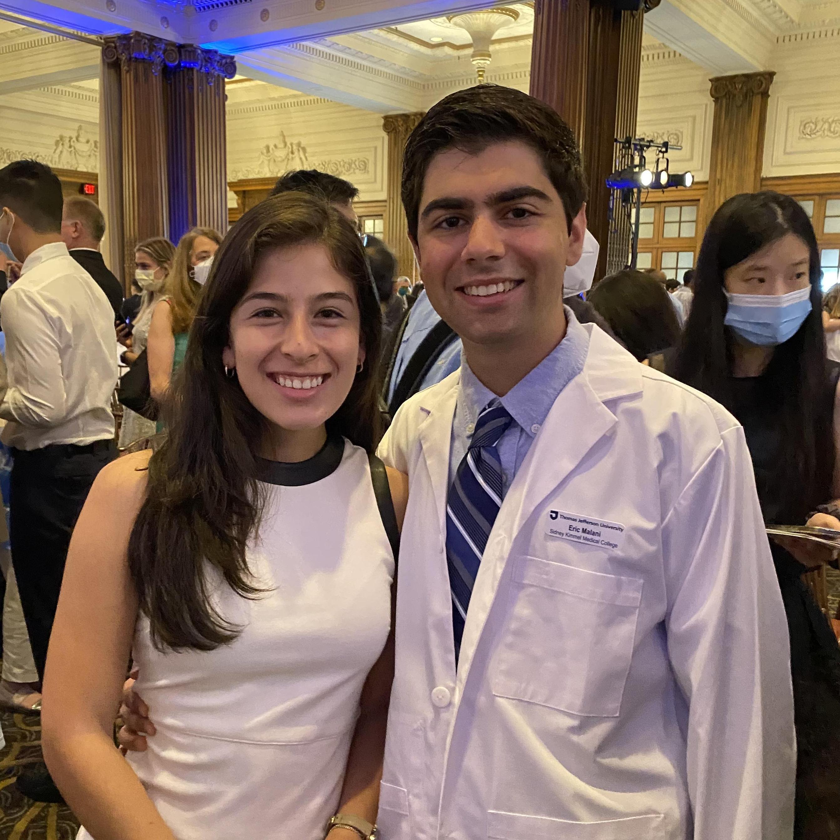 7/23/21 - White coat ceremony, marking the beginning of both of our "doctoral" journeys!