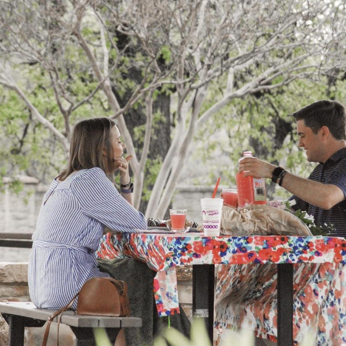 Cooper proposed at the park where we had our first date in 2012 - a picnic!