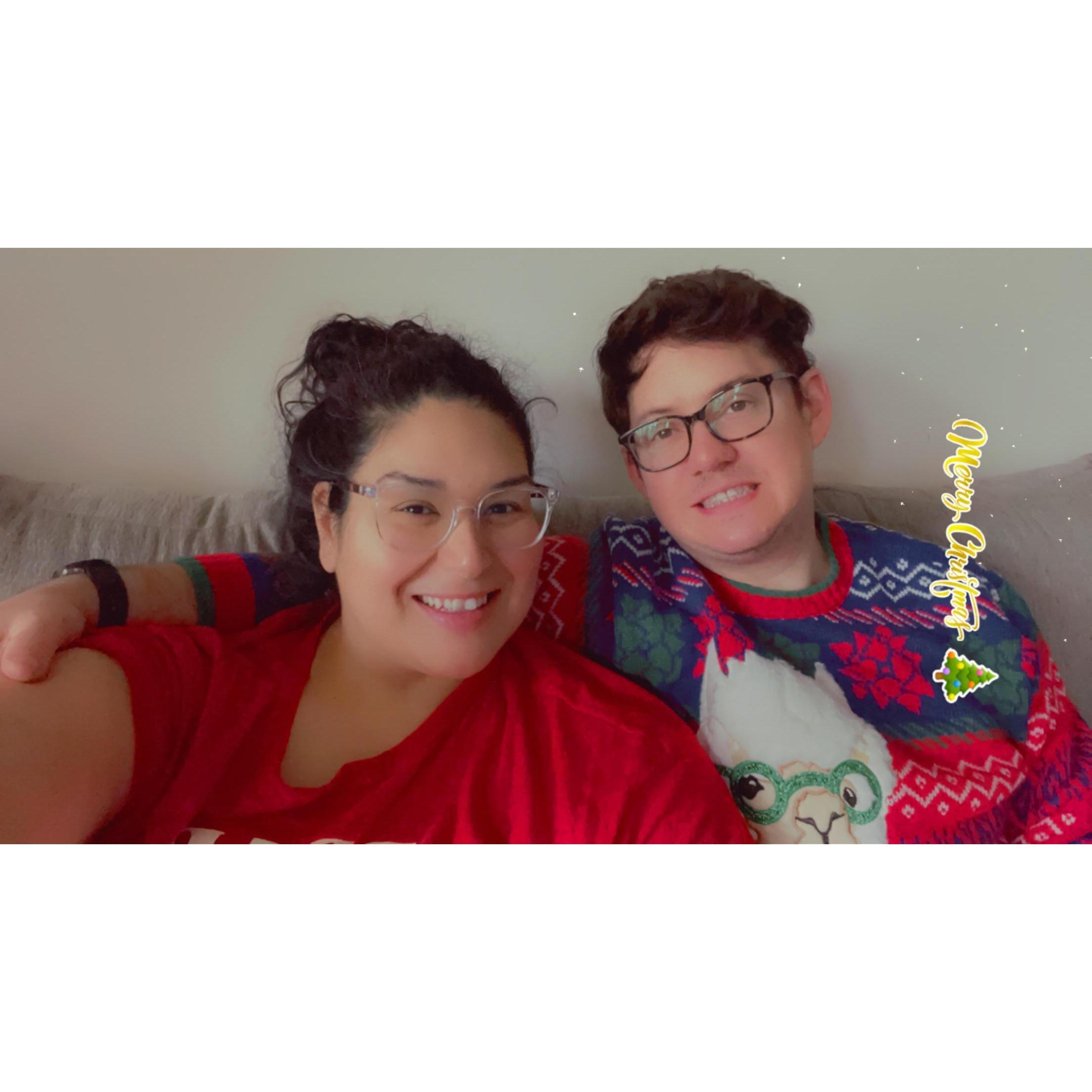 He certainly loves an ugly Xmas sweater