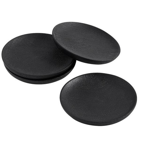 Chateau Acacia Wood Coasters, Set of 4 - Black