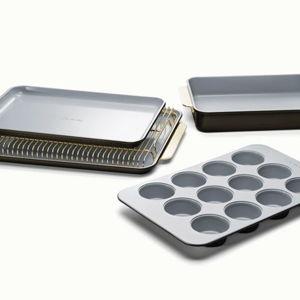 6 Piece Bakeware Set | Organizers Included | Non-Toxic Ceramic Coating | Caraway