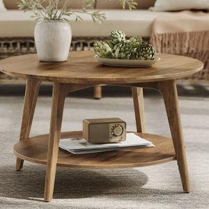 Maklena Coffee Table With 2-Tier Storage Shelves