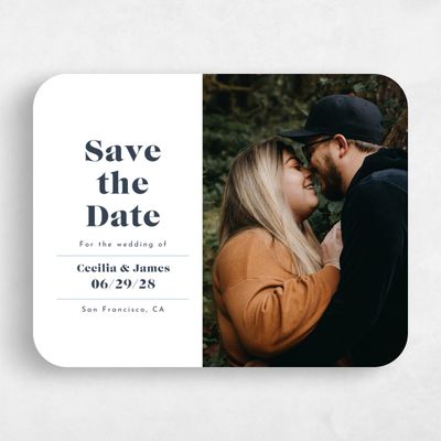 White Rounded Wedding Save the Date - Henrietta Photo
