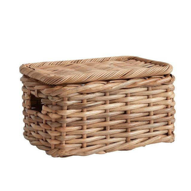 Aubrey Woven Lidded Baskets, Small - Natural