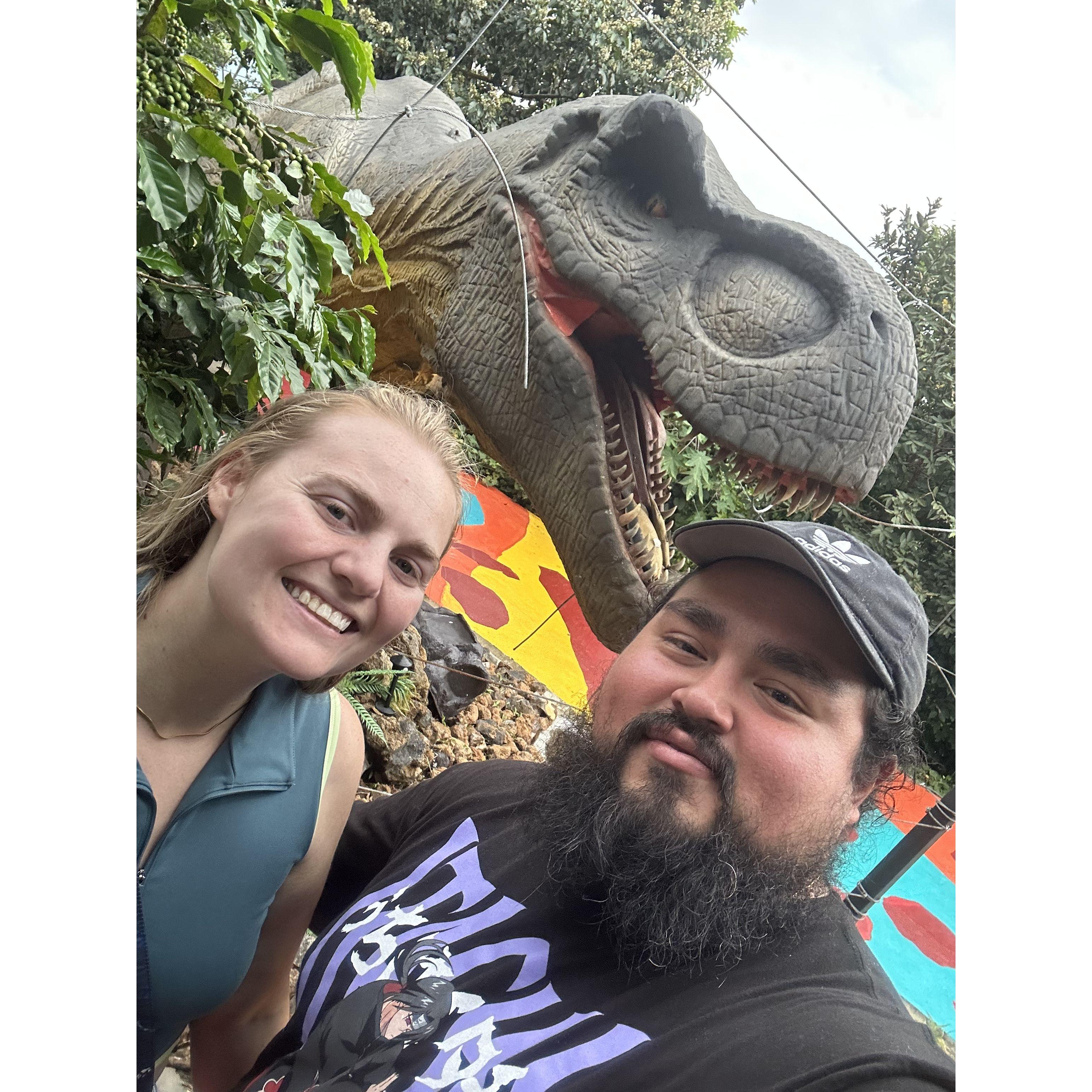 A dinosaur exhibit in El Salvador