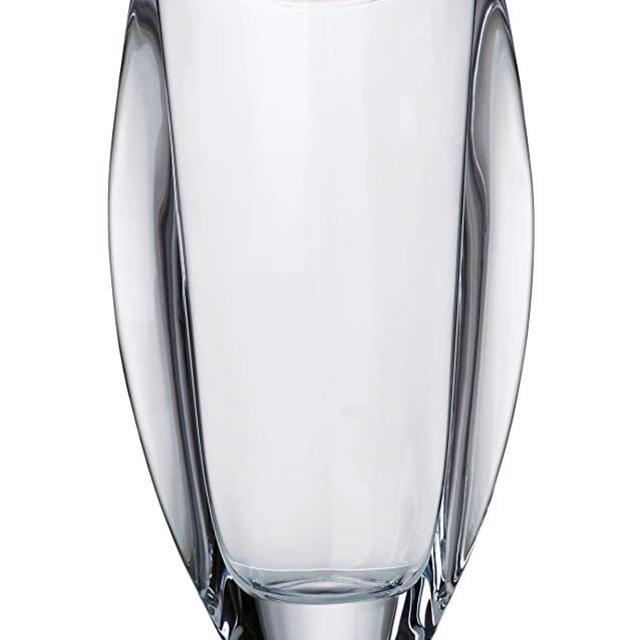 Barski - European Glass - Lead Free Crystalline - Oval Vase - 12" Height - Made in Europe