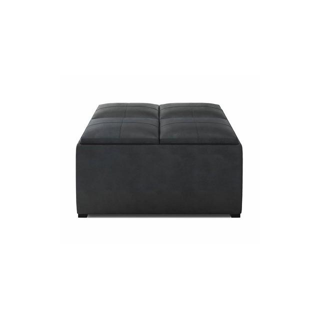 Franklin Square Coffee Table Storage Ottoman and benches Distressed Black - WyndenHall